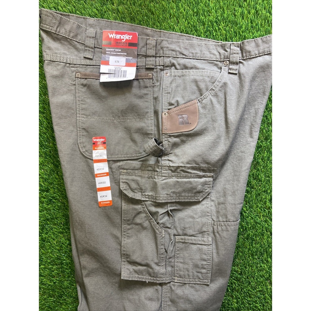 NWT Wrangler Riggs Workwear Men's Ripstop Ranger Cargo Pants 40x32 Dark Gray - Picture 3 of 11